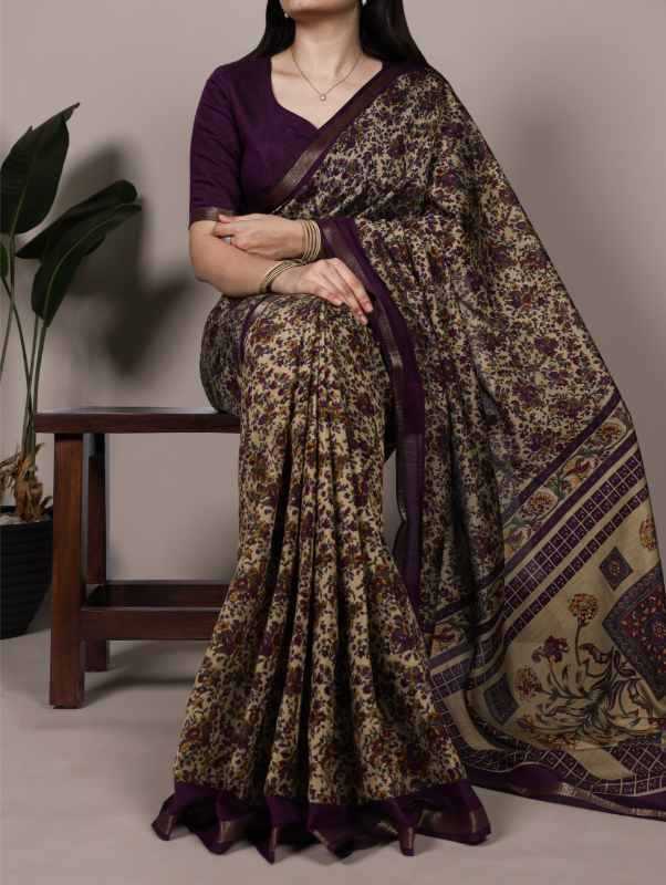 Viscose Chanderi Saree