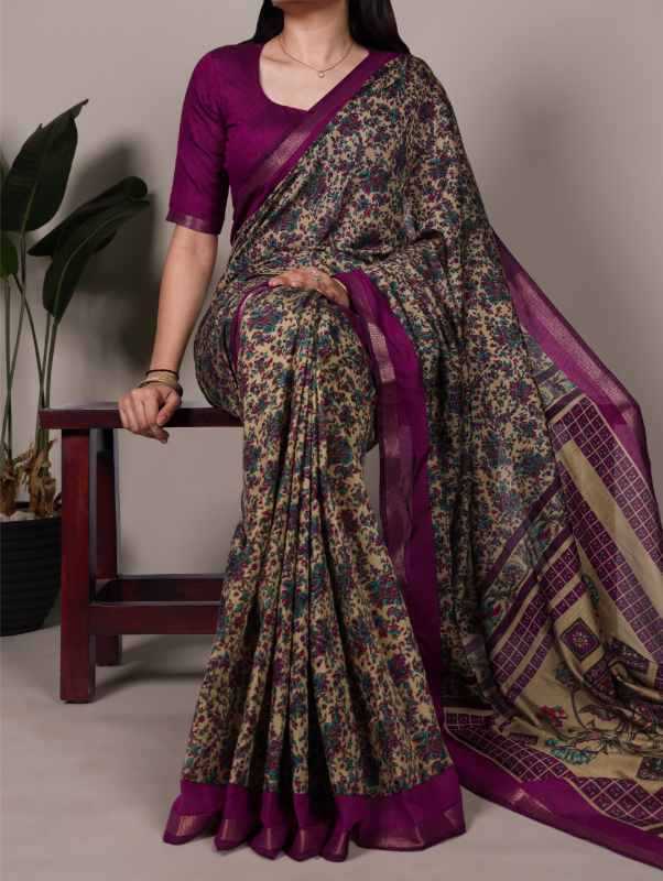 Viscose Chanderi Saree