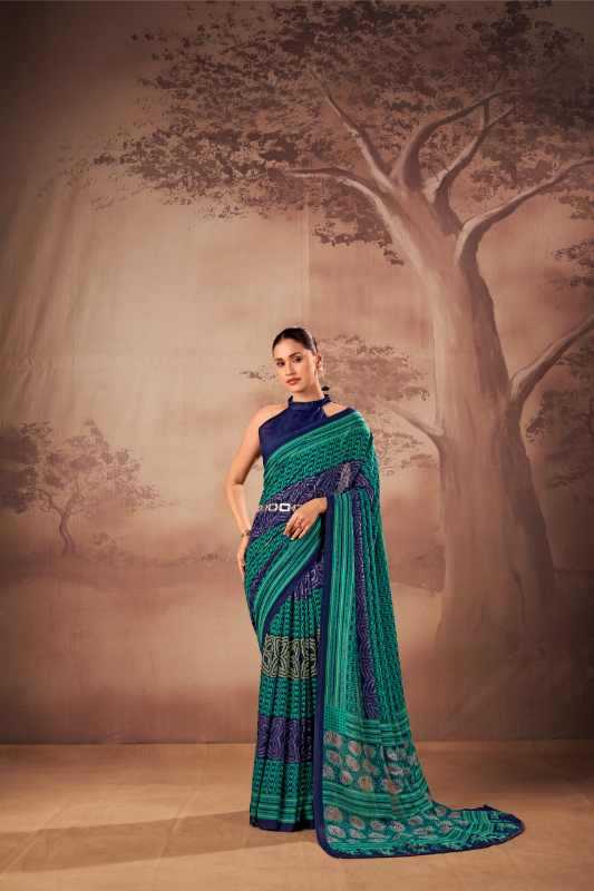 Cotton Designer Saree in Brown