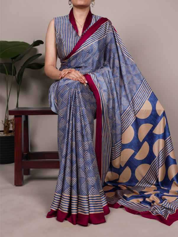 Satin Silk Designer Saree in Bottle Green