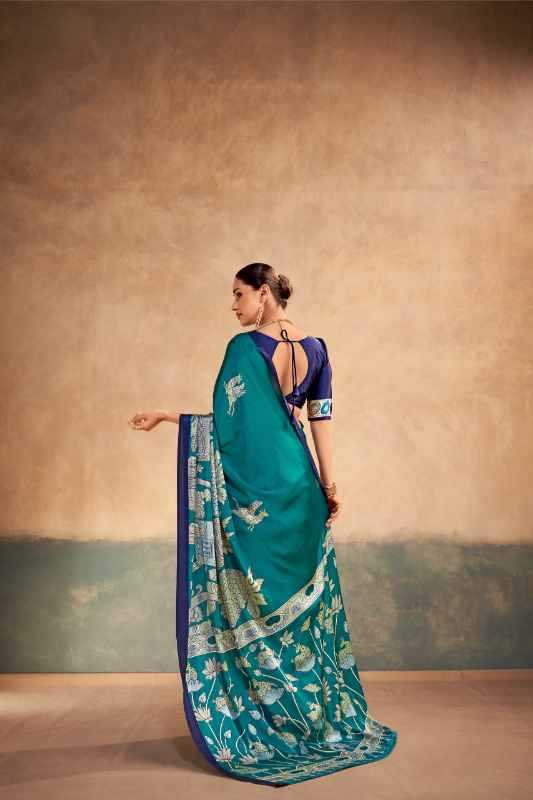 Satin Silk Designer Saree in Black