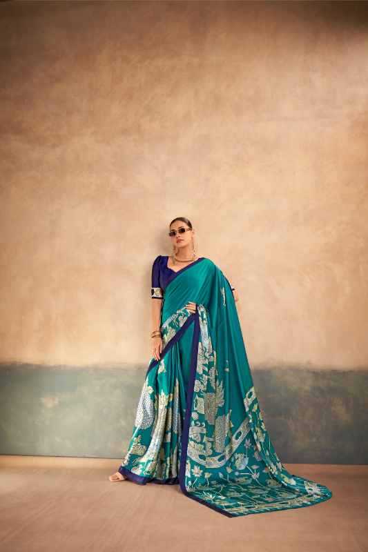 Satin Silk Designer Saree in Black