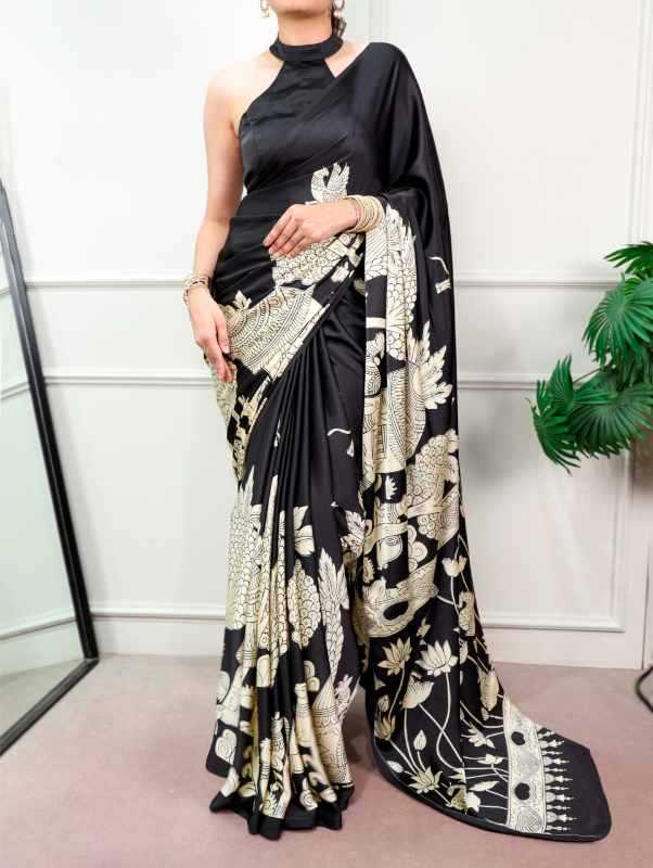 Satin Silk Printed Saree