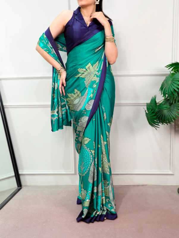 Satin Silk Printed Saree
