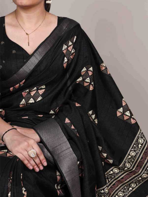 Slub Silk Printed Saree