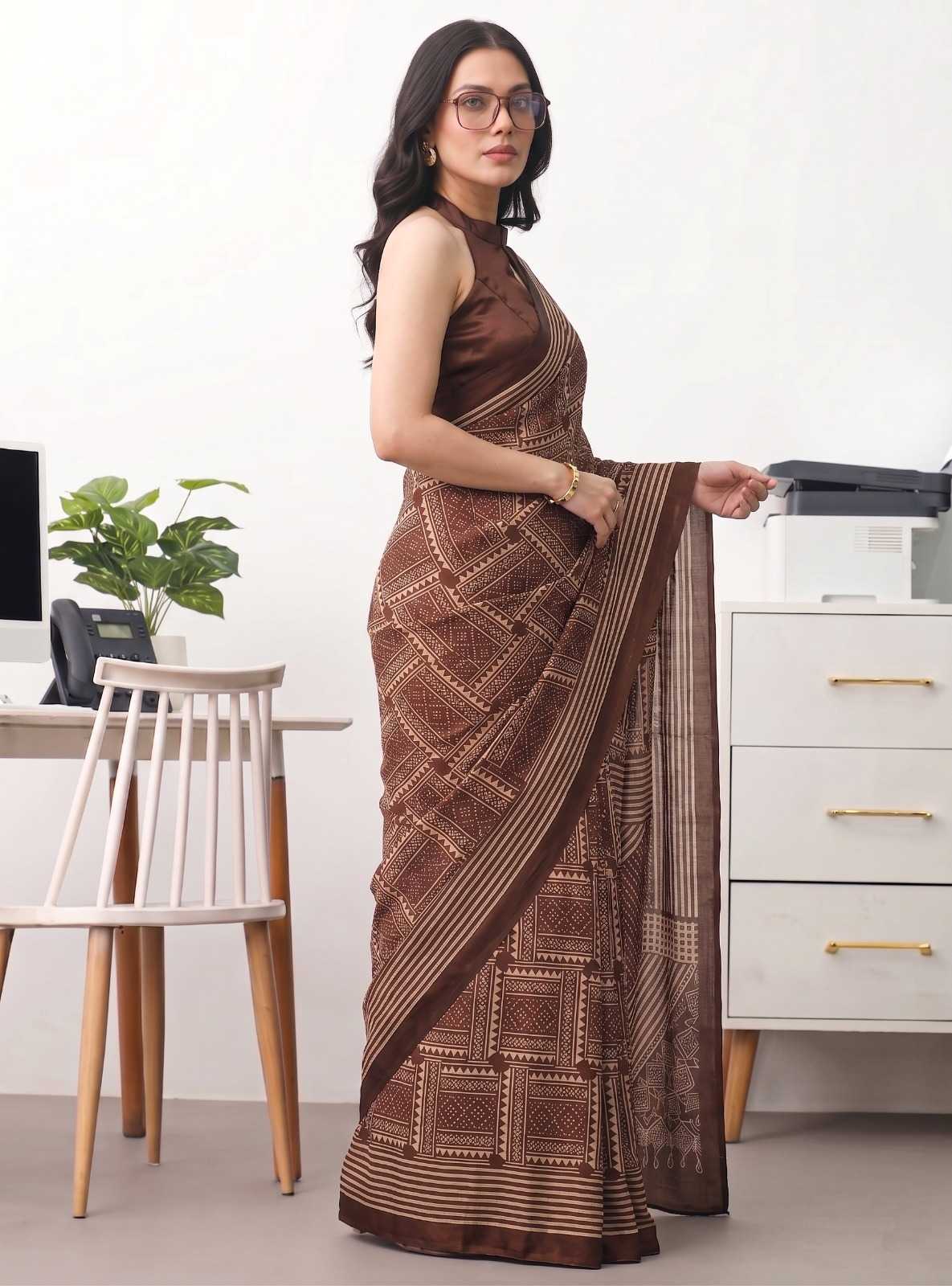 Satin Silk Designer Saree in Red