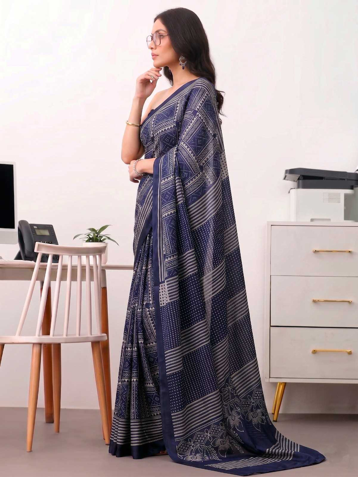Satin Silk Designer Saree in Red