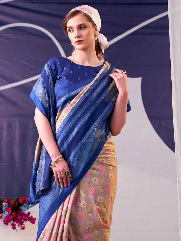 Tissue Silk Designer Saree in Blue