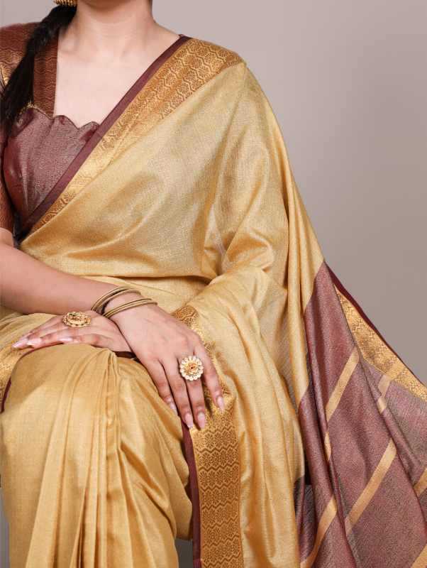 Poly Cotton Zari Border Saree