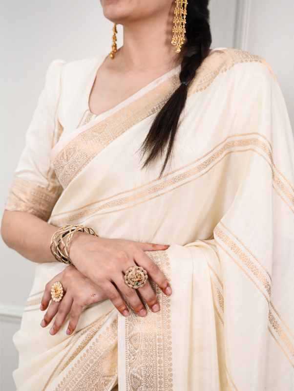 Dola Silk Zari Border Saree