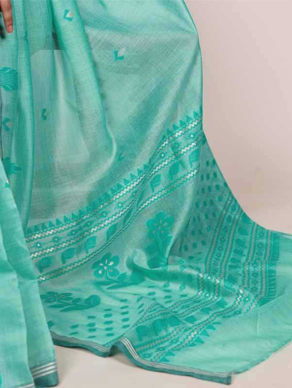 Cotton Zari Border Saree