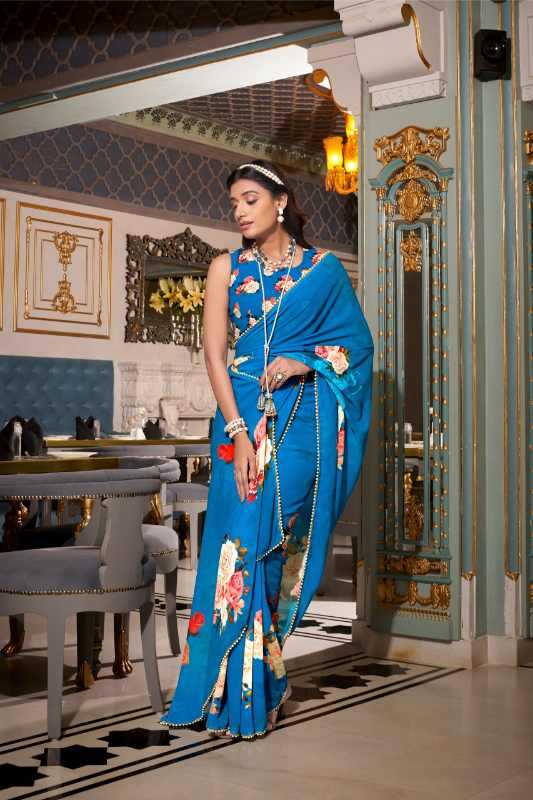 Nirzari Georgette Printed Saree