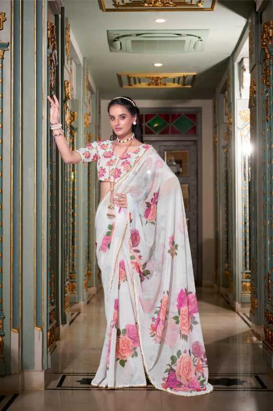 Nirzari Georgette Printed Saree