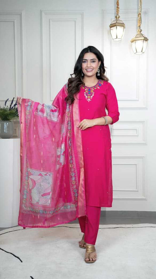 Heavy Roman Silk Designer Kurti 377