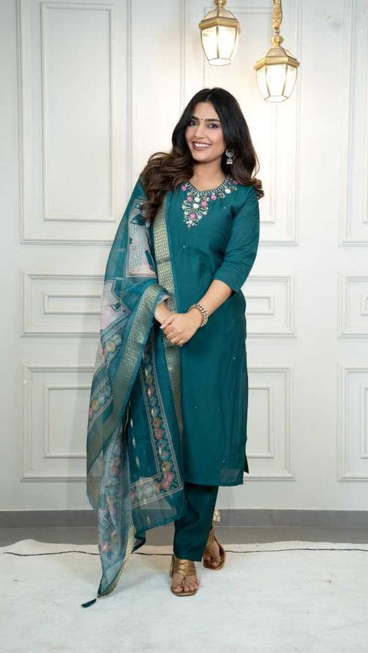 Heavy Roman Silk Ladies Suit