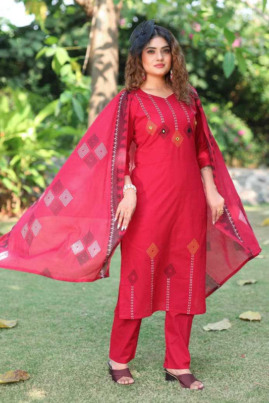 Cotton Printed Suit