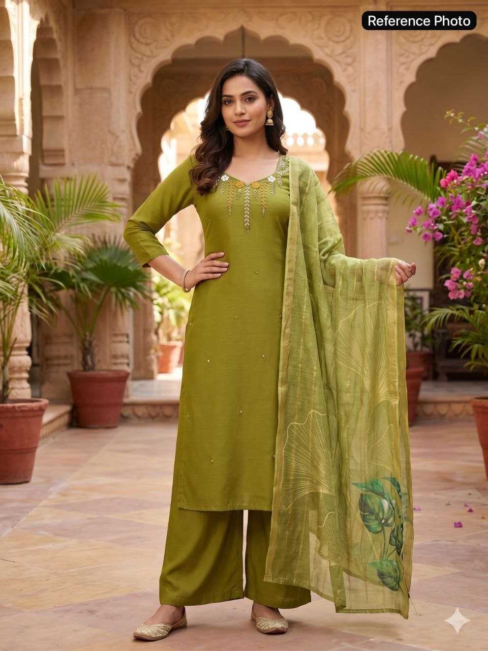 Premium Roman Silk Party Wear Kurti
