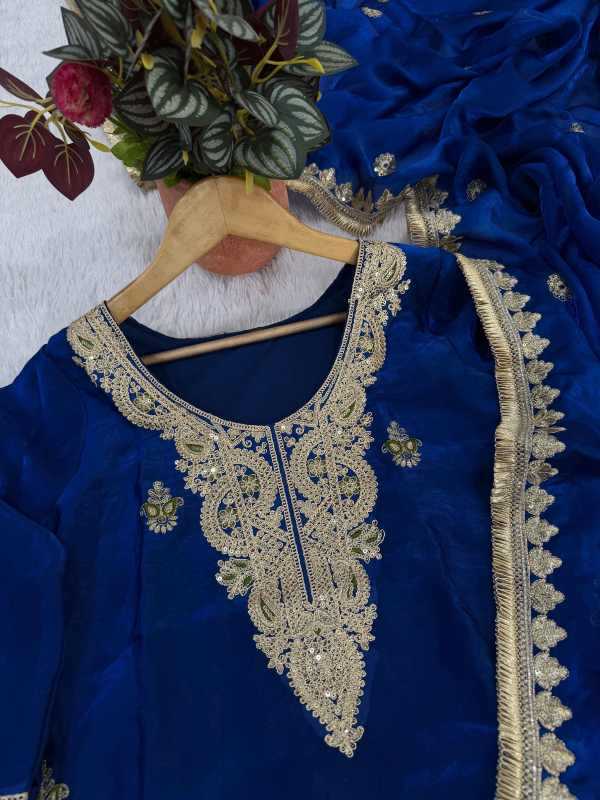 Satin Embroidery Suit