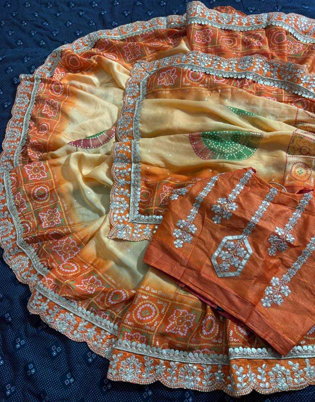 Kavyanika Shimmer Silk Gota Patti Saree