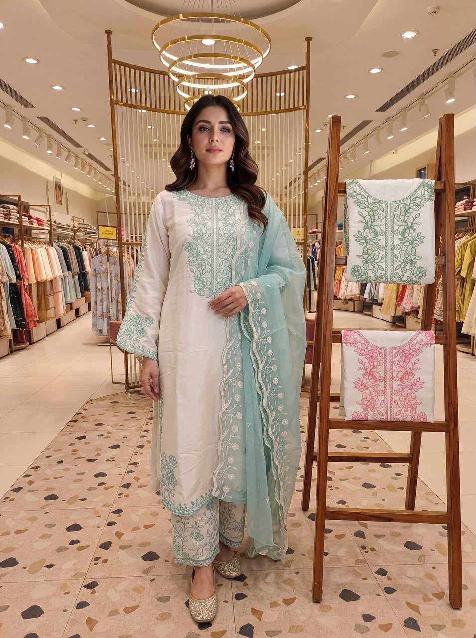 Heavy Roman Silk Ladies Suit