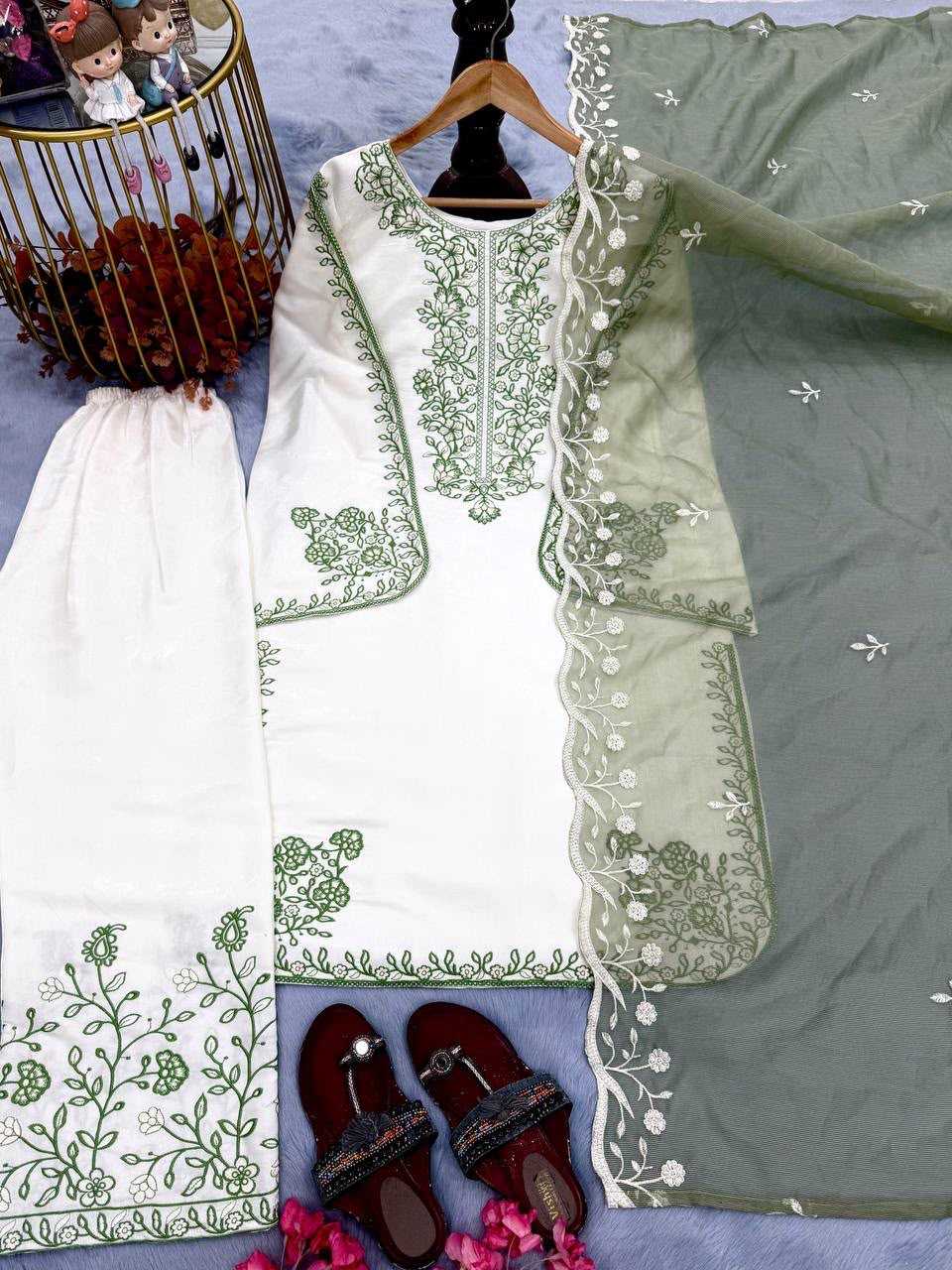 Heavy Roman Silk Ladies Suit