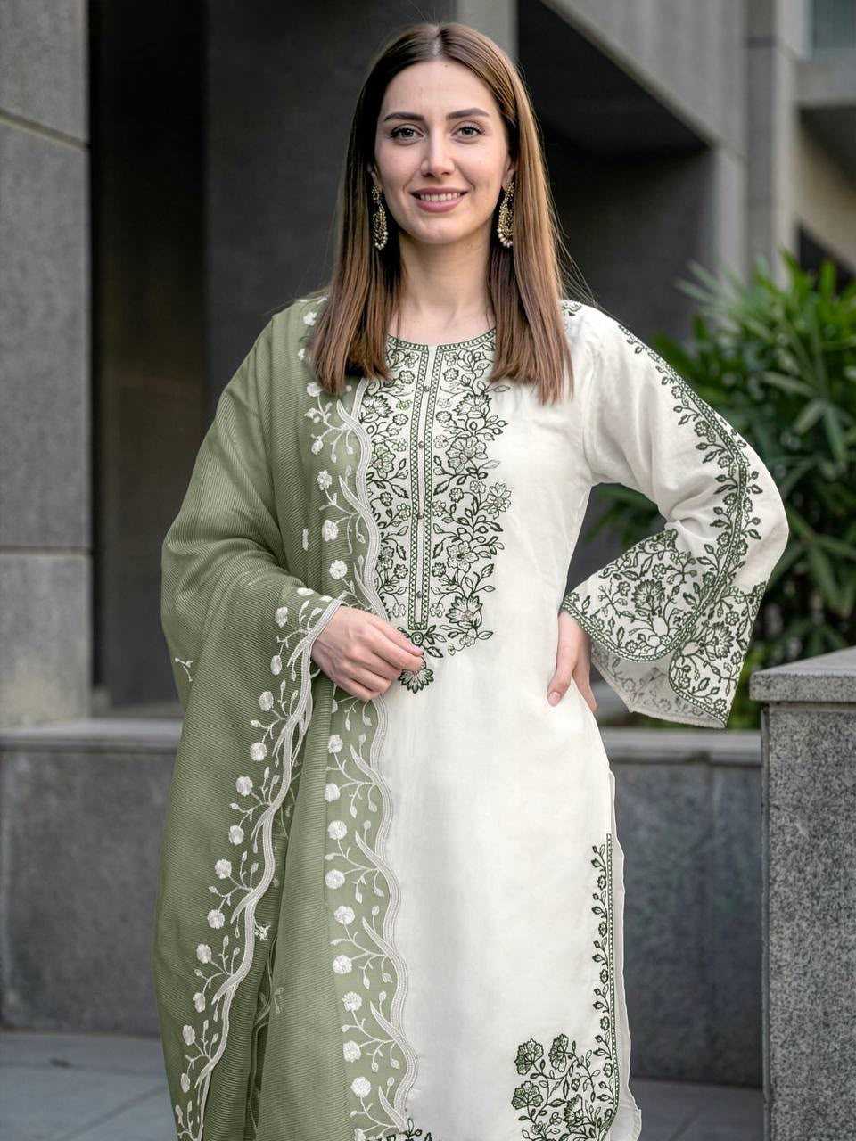 Heavy Roman Silk Ladies Suit