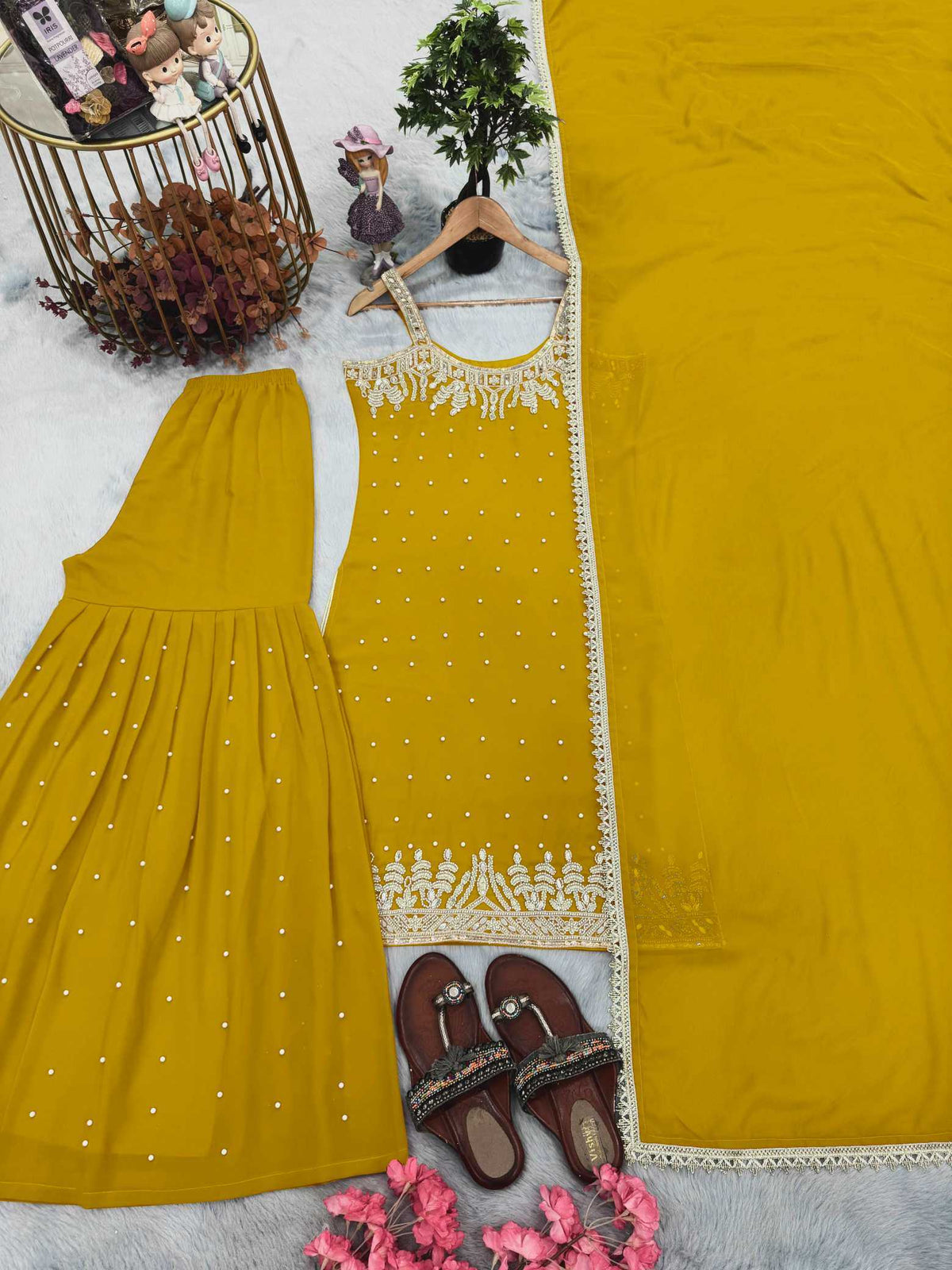Faux Georgette Embroidery Suit