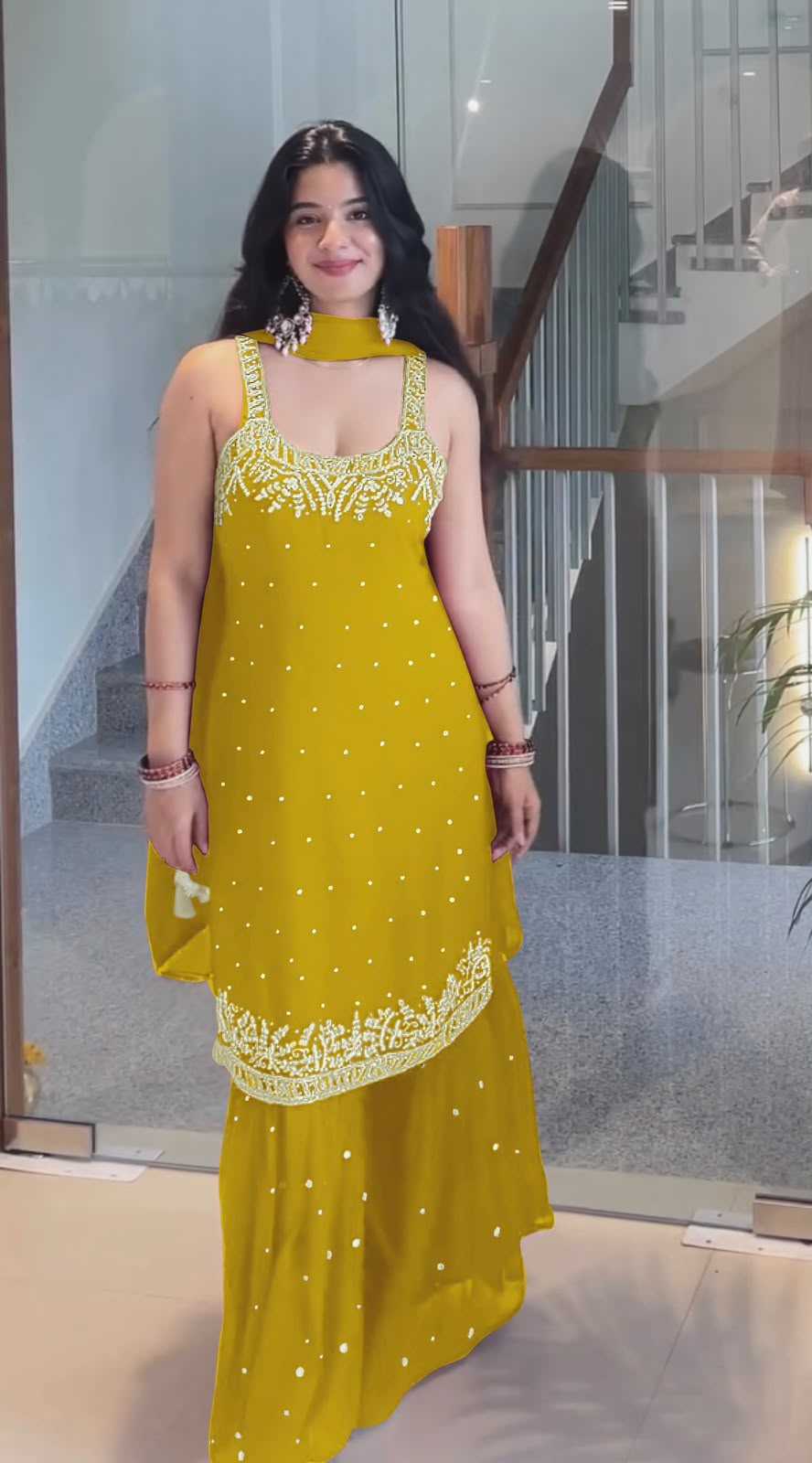 Faux Georgette Embroidery Suit