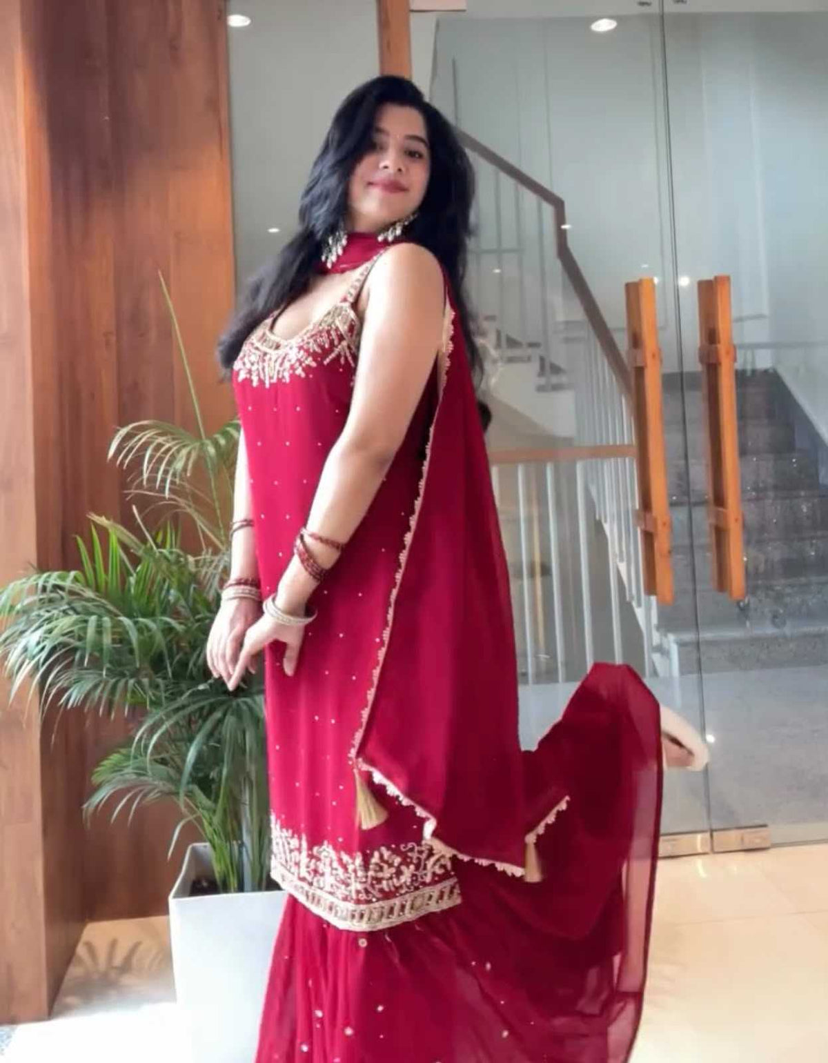 Faux Georgette Embroidery Suit