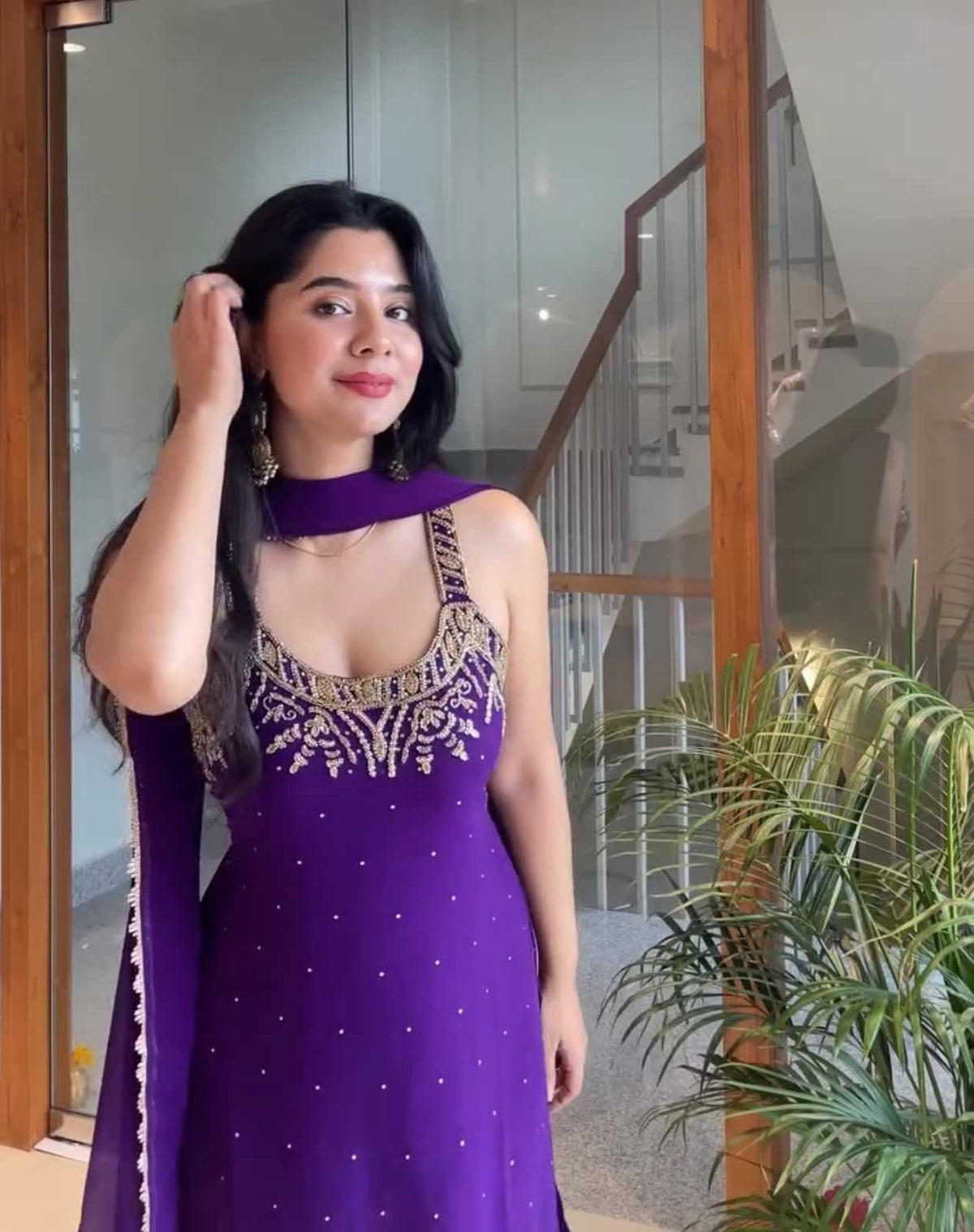 Faux Georgette Embroidery Suit