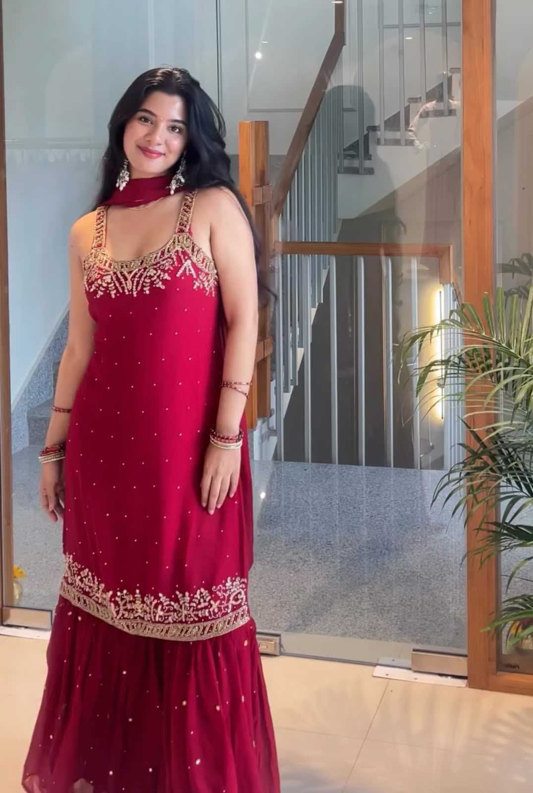 Faux Georgette Embroidery Suit