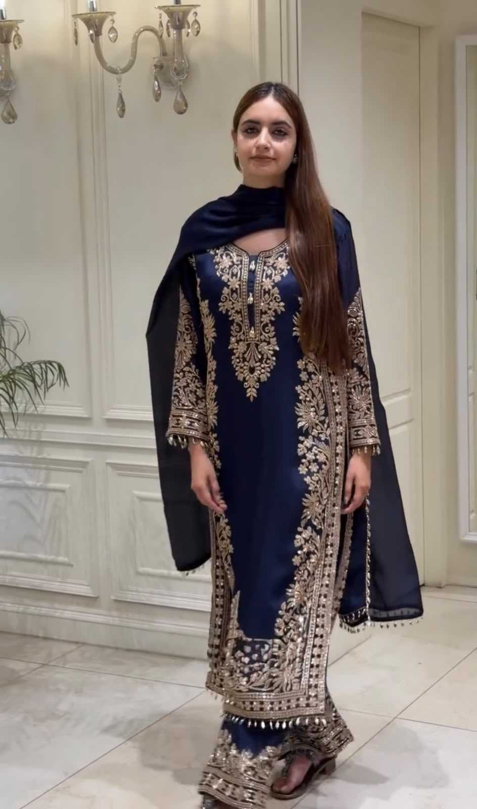 Faux Georgette Embroidery Suit