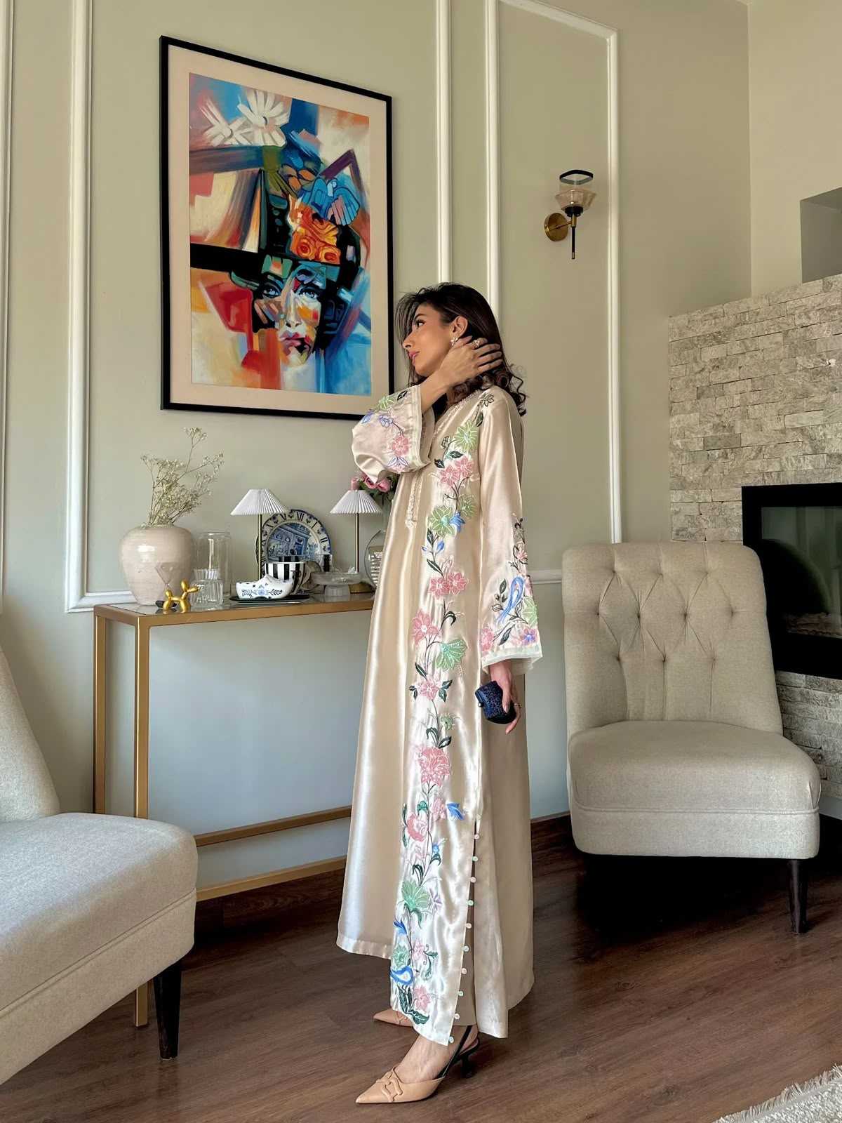 Heavy Roman Silk Embroidery Suit