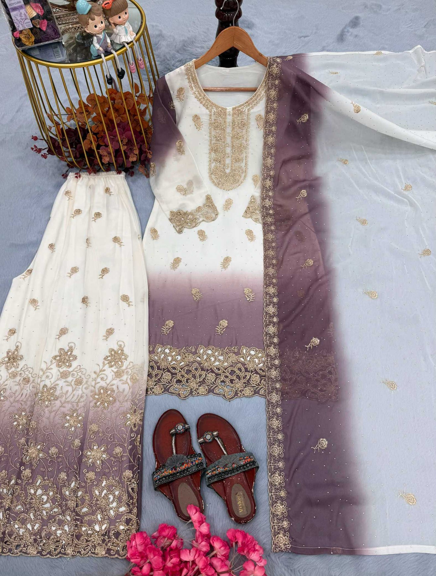 Georgette Palazzo Suit