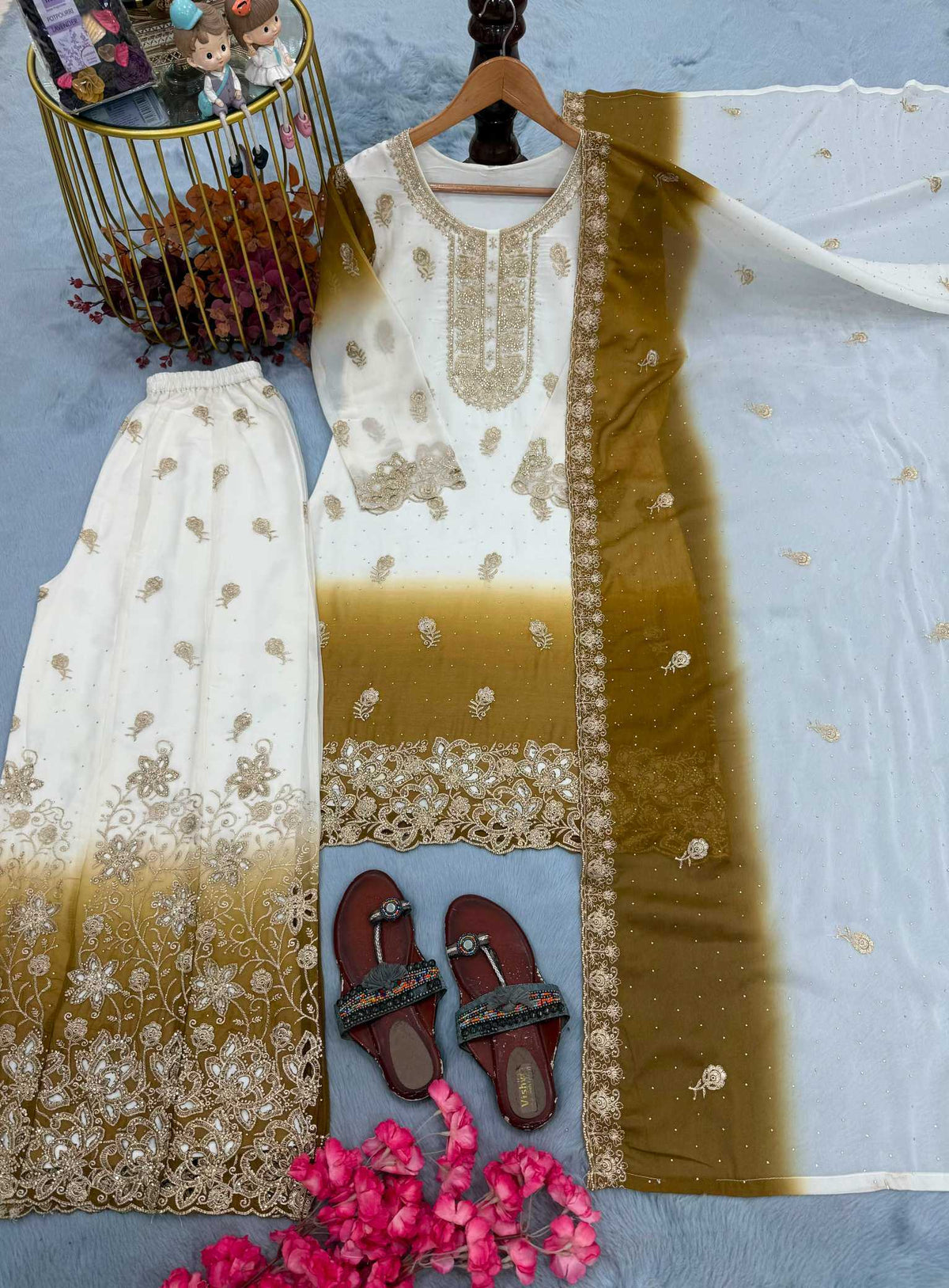 Georgette Palazzo Suit