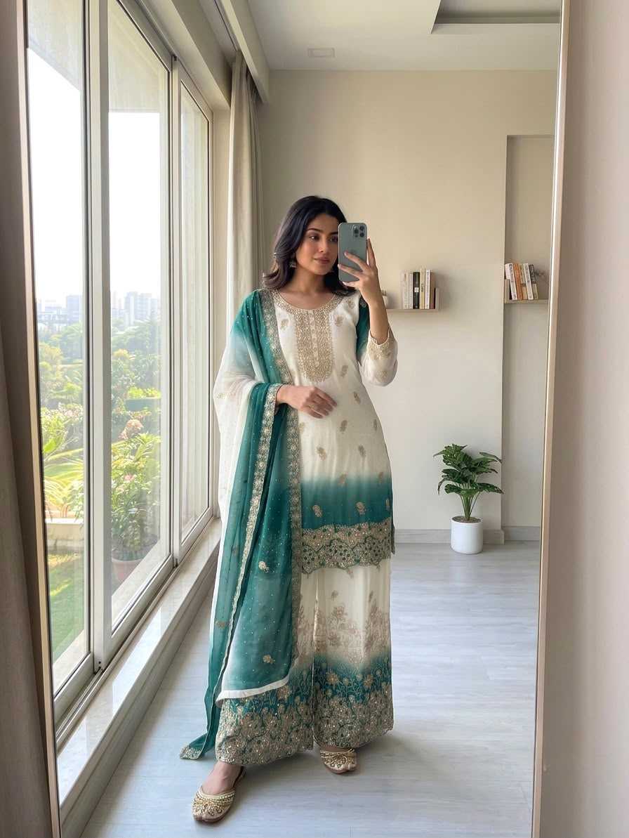 Georgette Palazzo Suit