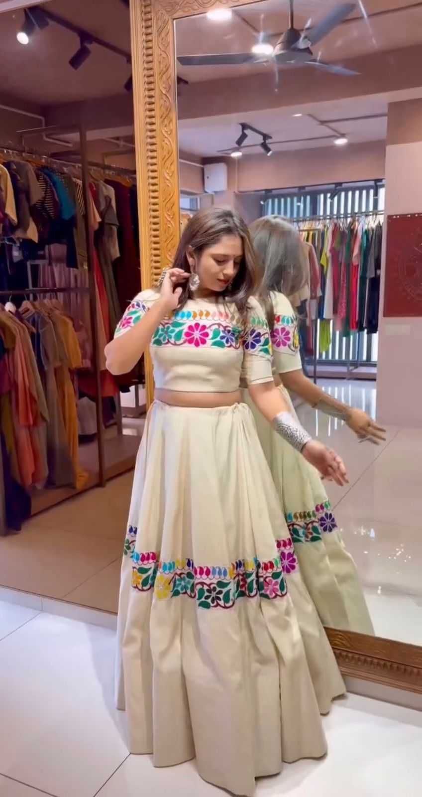 Cotton Embroidered Lehenga 211