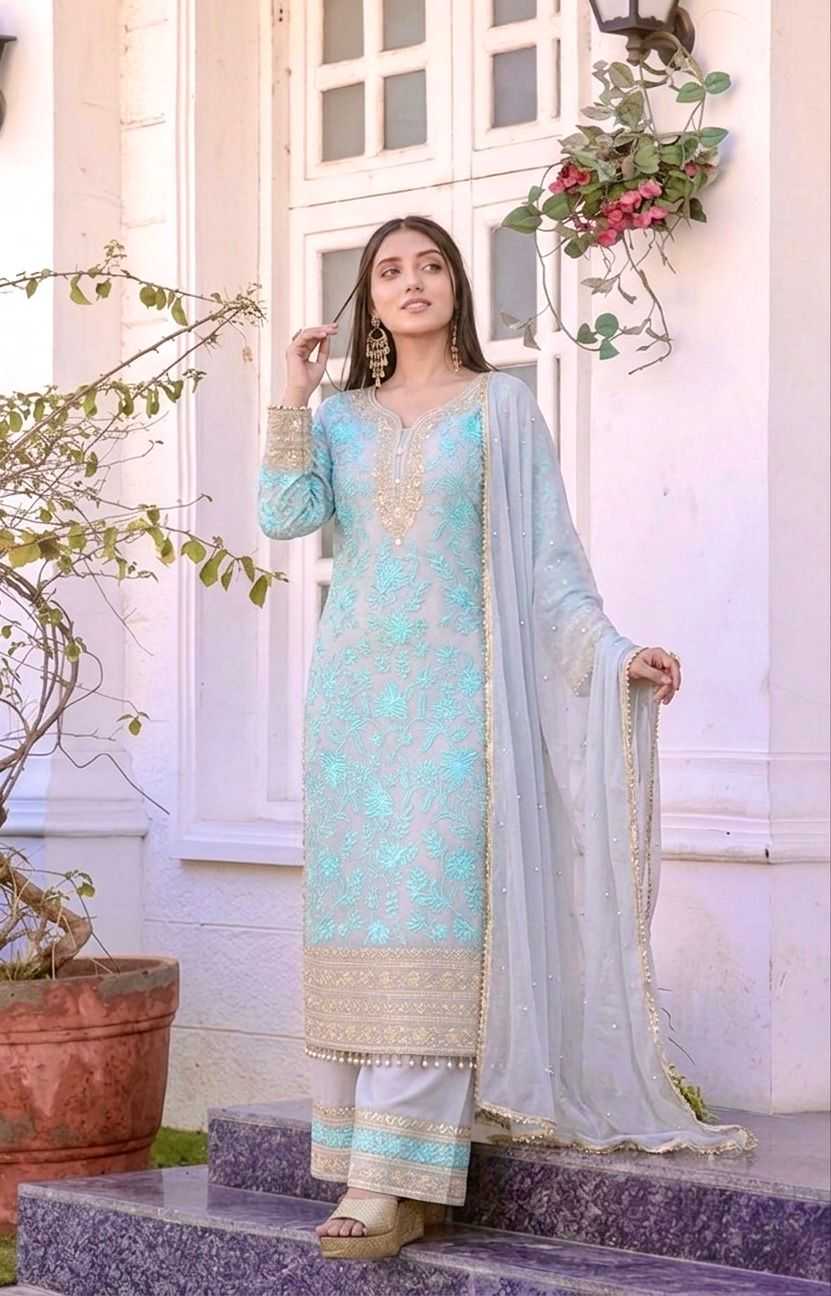 Faux Georgette Cotton Suit