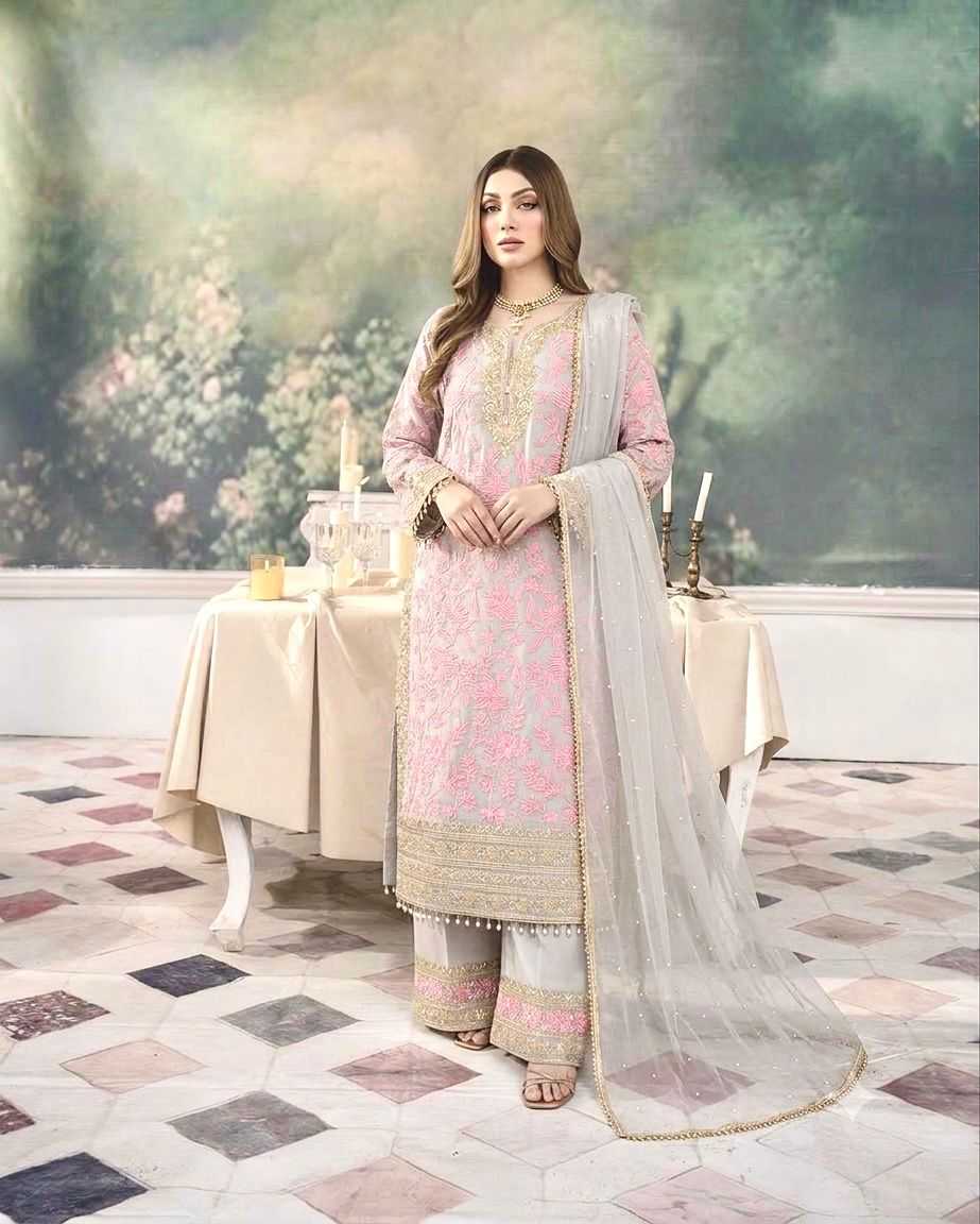 Faux Georgette Cotton Suit