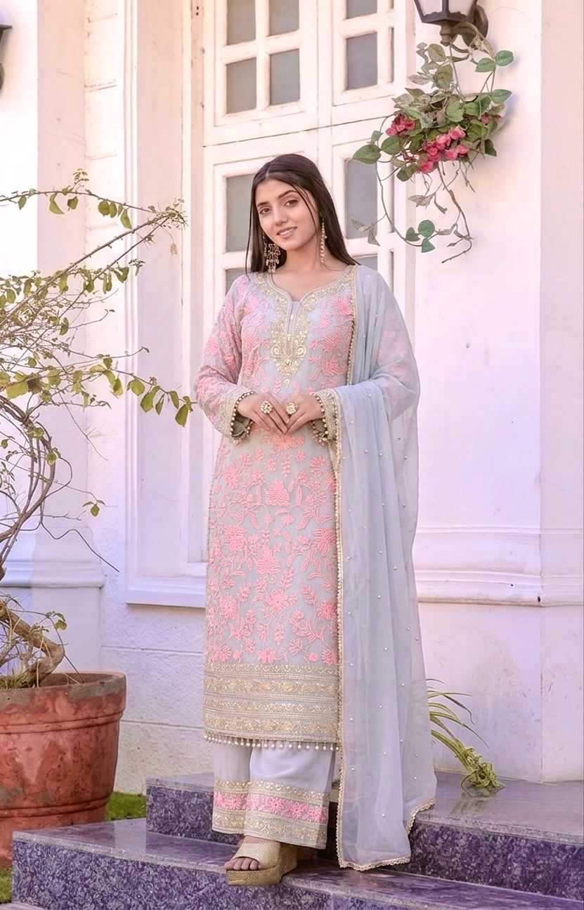 Faux Georgette Cotton Suit