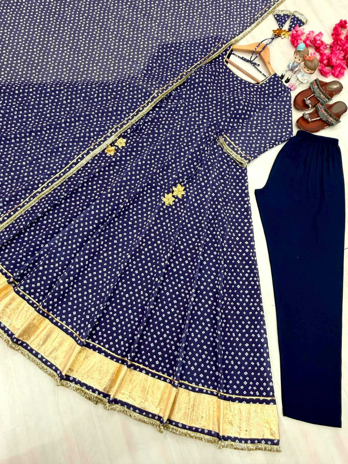 Faux Georgette Printed Gown