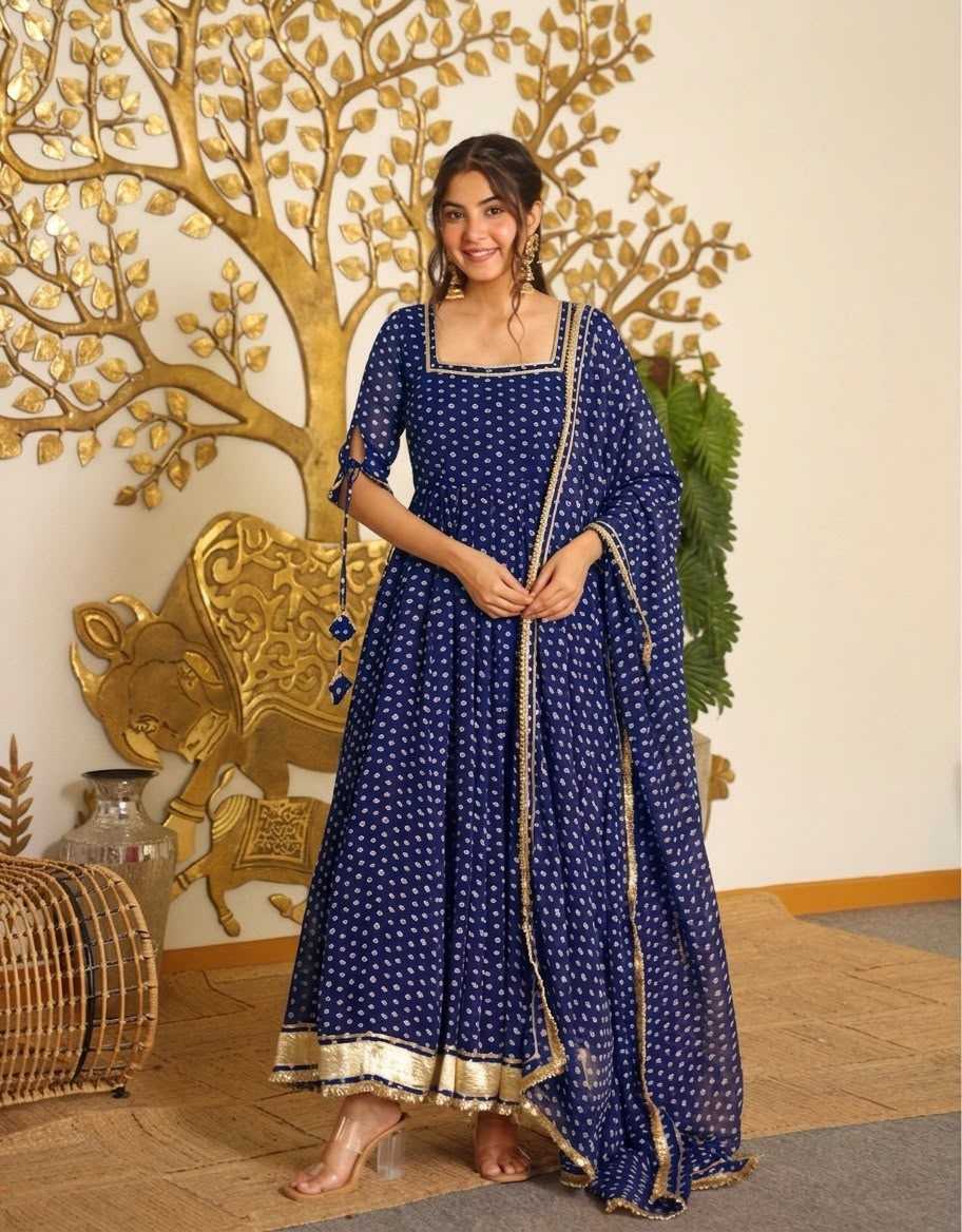 Faux Georgette Printed Gown