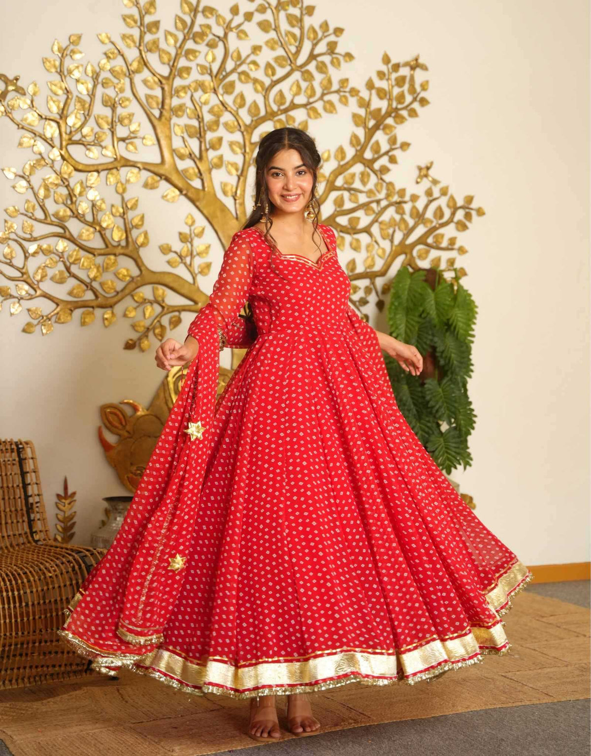 Faux Georgette Printed Gown