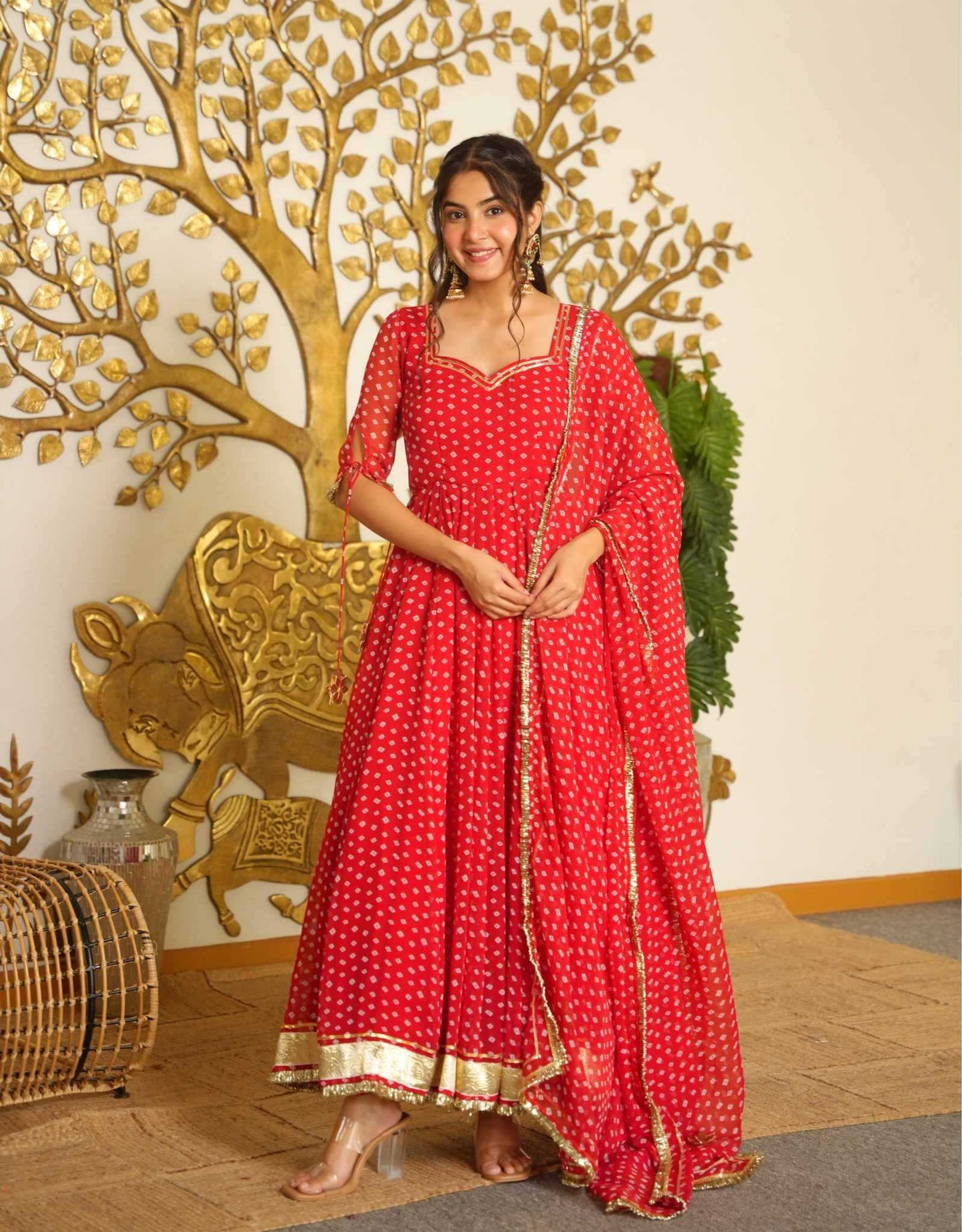 Faux Georgette Printed Gown