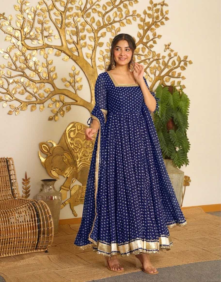 Faux Georgette Printed Gown