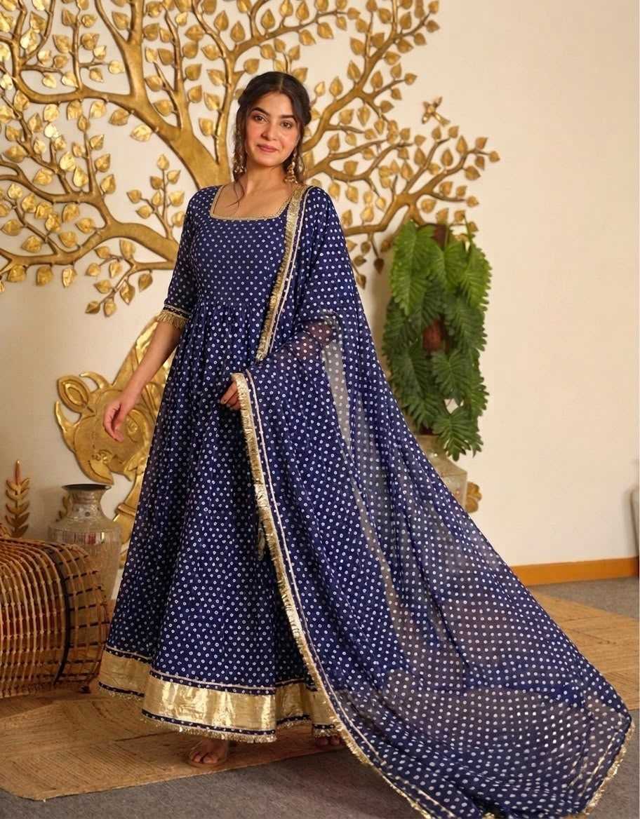 Faux Georgette Printed Gown