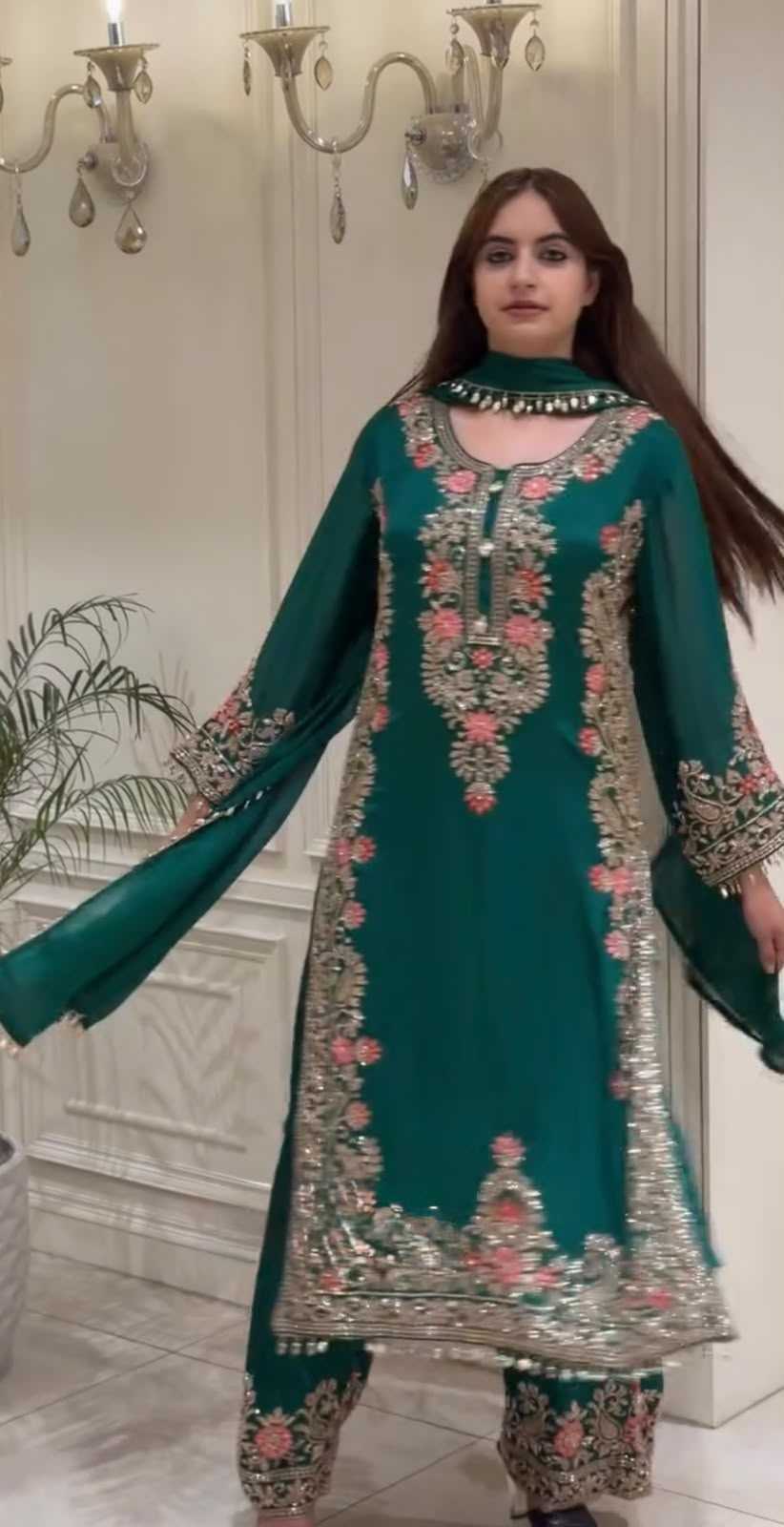 Faux Georgette Embroidery Suit