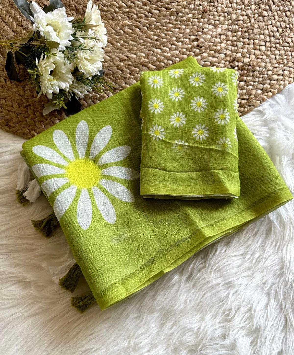 Linen Printed Saree