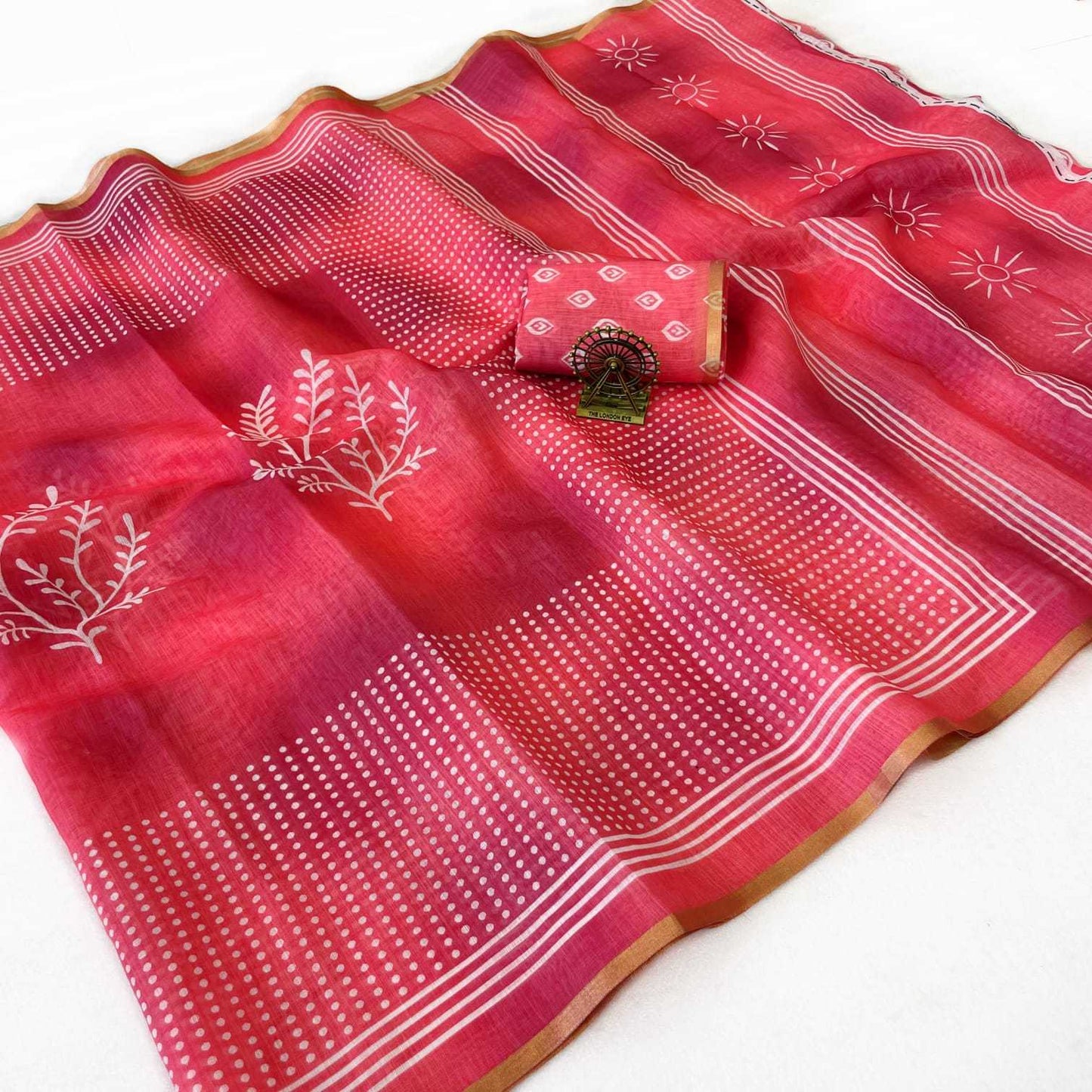 Linen Printed Saree
