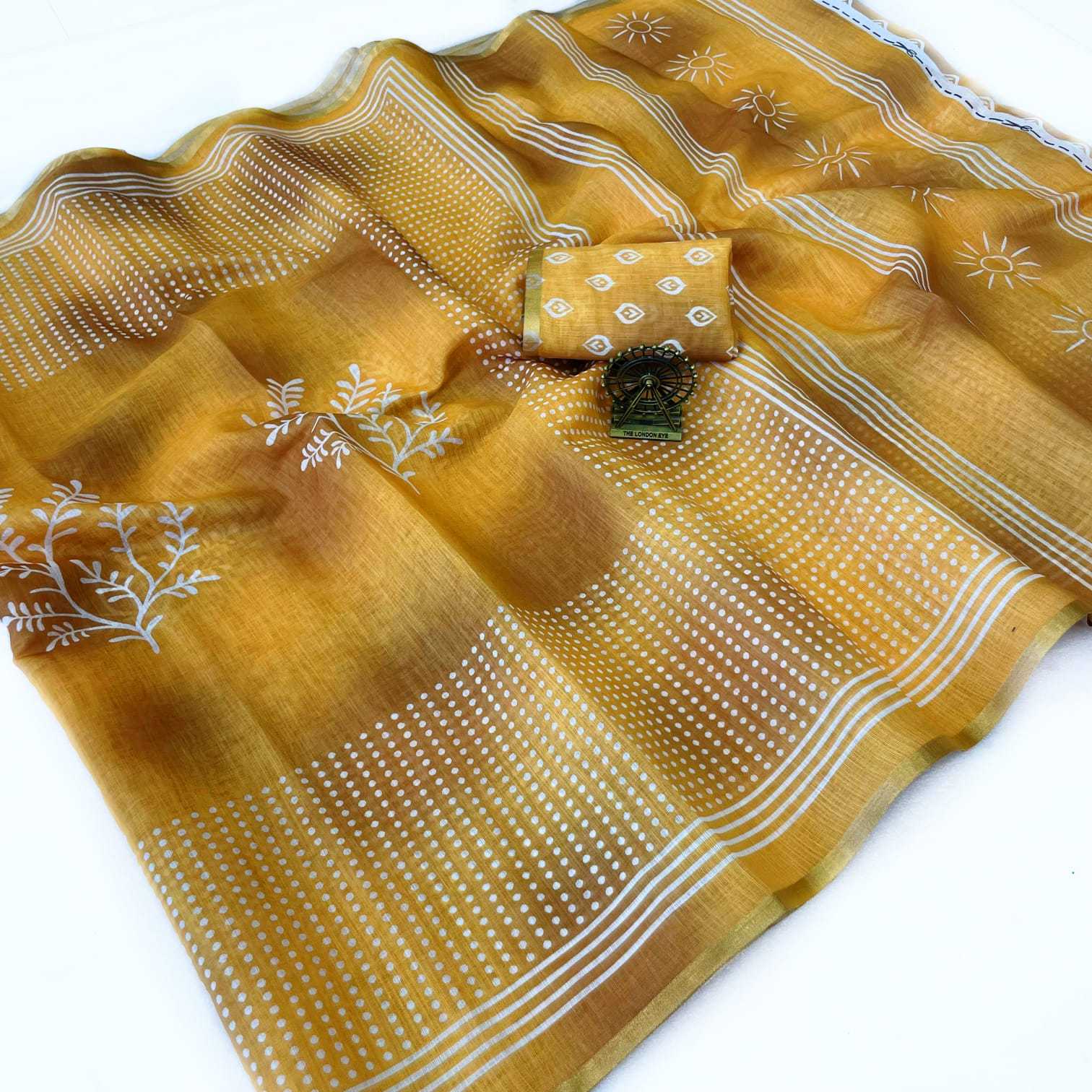 Linen Printed Saree